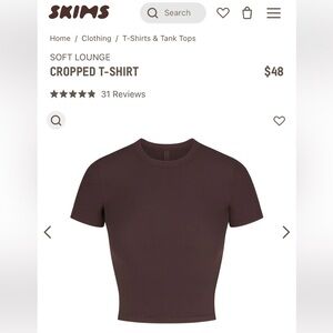 NWT SKIMS SOFT LOUNGE CROPPED T-SHIRT size M in PHOENIX